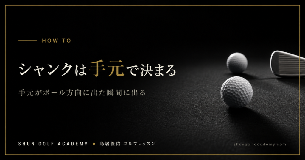 シャンクは手元で決まる - 手元がボール方向に出た瞬間に出る